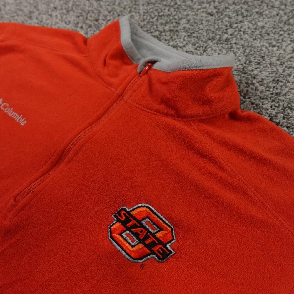 Oklahoma State Cowboys Pullover Mens M Orange‎ NCAA Football Columbia 1/4 Zip